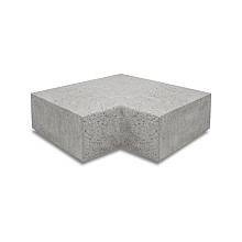 Oud Hollandse hoekstuk traptreden 90° binnen 37x15 grijs