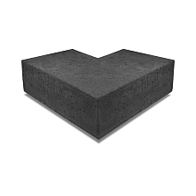 Oud Hollandse hoekstuk traptreden 90° buiten 40x20 carbon