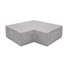 Oud Hollandse hoekstuk traptreden 90° binnen 40x20 grijs