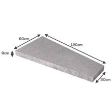 Schellevis oud hollandse trapezium 120x60/30x8 cm grijs