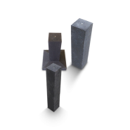 Betonpoer Oud Hollands 12x12x66 cm zwart (1x schroefhuls M16)