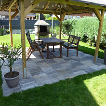 Viano 60x40x5,5 cm muschelkalk (mini-facet, met deklaag)