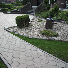 Zeskant 8 cm grijs (mini-facet, met deklaag)