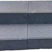 Traptrede 60x30x15 cm indus black kleurecht met facet