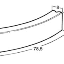 Opsluitband bocht 8x20x78,5 cm R=5 grijs