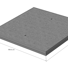 Betonplaat 200x200x16 cm gebezemd 20 ton