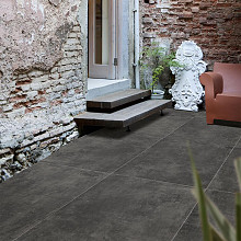 Vol Keramische Tegel, Betonlook 60x60x3 Cm, Antraciet