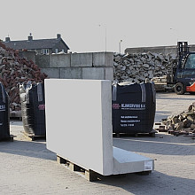 Profi-Keerwand grijs 105 cm hoog, 199 cm Lang, ca.64-70 cm voet