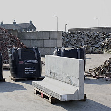Profi-Keerwand grijs 80 cm hoog, 199 cm Lang, ca.49-55 cm voet