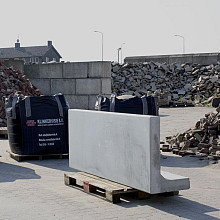 Profi-Keerwand grijs 80 cm hoog, 199 cm Lang, ca.49-55 cm voet