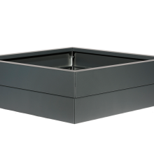 Bloembak poedercoat antraciet 120x120x28 cm