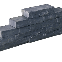 Slimwall black beauty rockface 40x16x8 cm. 2 ruwe zijdes