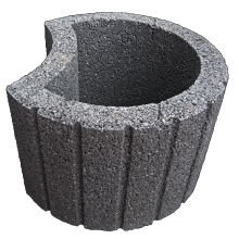 Cirkelflor groot zwart 48x38x30 cm