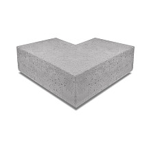 Oud Hollandse hoekstuk traptreden 90 graden buiten 40x20 cm grijs
