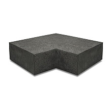 Oud Hollandse hoekstuk traptreden 90 graden binnen 40x20 cm carbon