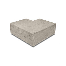 Oud Hollandse hoekstuk traptreden 90? buiten 37x15 cm greige