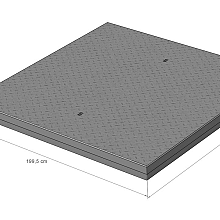 Betonplaat 200x200x14 cm Traanplaatstructuur 20 Ton