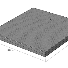 Betonplaat 200x200x16 cm traanplaatstructuur 20 ton