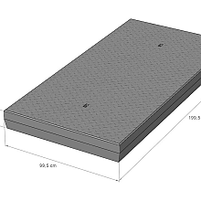Betonplaat 200x100x16 cm traanplaatstructuur 20 ton